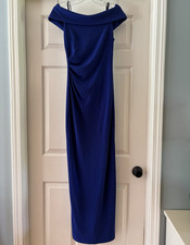 Vince Camuto Women’s Blue Off Shoulder Formal Long Gown Dress Size 0