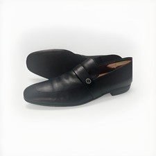 Gucci Black Leather GG Buckle Shoes Loafers Mens G 10.5 US 11.5