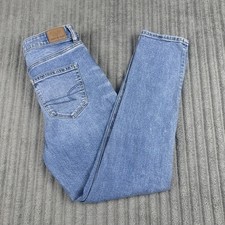 AMERICAN EAGLE Jeans Womens Sz 4 Straight Mom Distressed Strigid 28x28.5 