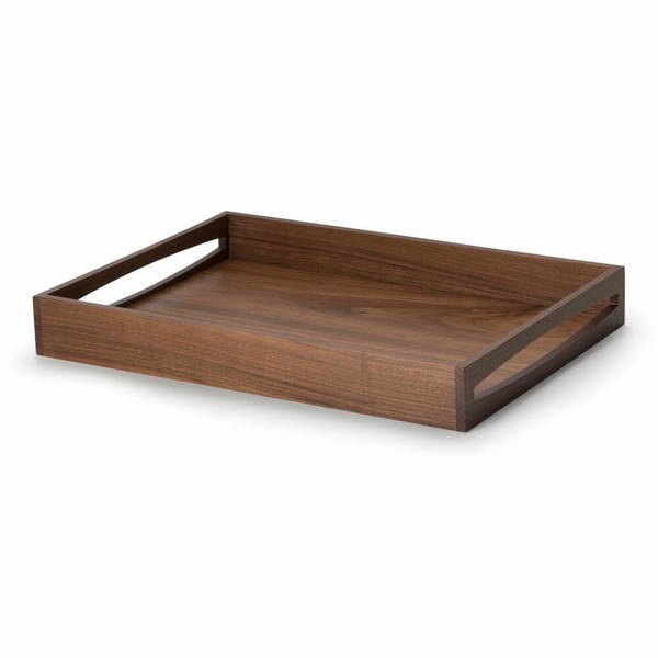 Continenta Tablett Mit Griffen Serviertablett Holztablett Walnussholz 49 X 35 Cm-image