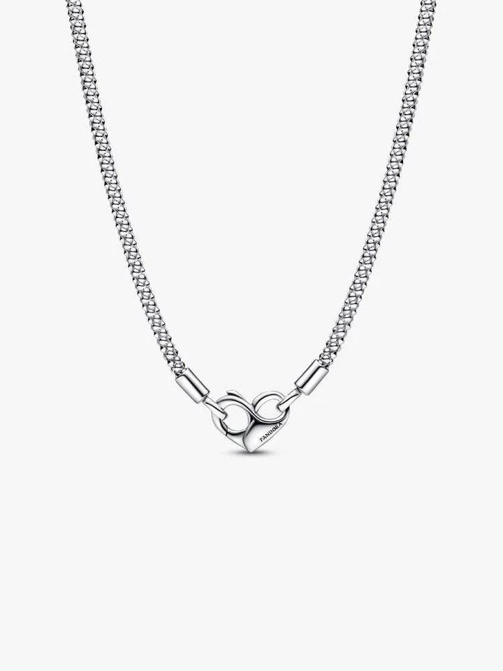 Pandora 392451c00-45 Collana Maglia Geometrica con Chiusura Moschettone a Cuore - Immagine 2 di 4