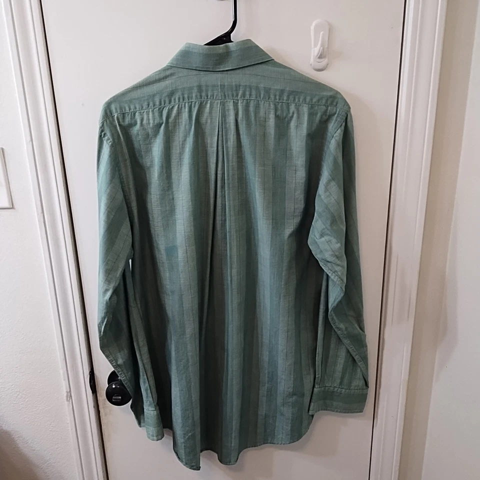 Camisa de vestir Bill Blass para hombre manga larga con botones, talla 16 34/35 hecha en EE. UU. Foto 2 de 4