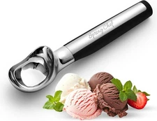 Spring Chef Heavy Duty Metal Ice Cream Scoop - Dishwasher Safe Ice Cream Scooper