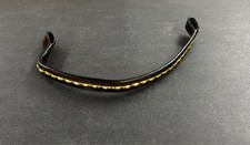 HMC Brown Leather With Gold Accents Horse Bridle Browband