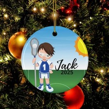 Personalized Boys Lacrosse Ornament, Boys Custom Lacrosse Gift, Lax Christmas...