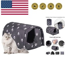 Stray Cats Shelter, Waterproof Outdoor Cat House Foldable Warm Pet Cave for W...
