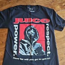 Juice 2PAC Movie Graphic Black Crew Neck Men's Short Sleeve T-Shirt S