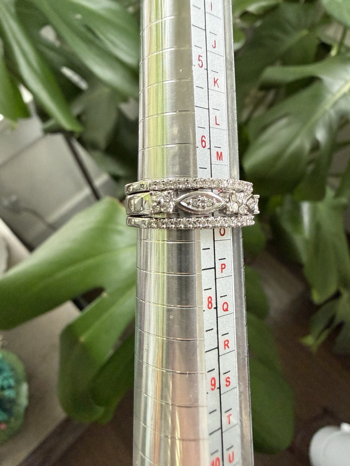 Sterling silver Read Diamond Stackable Ring Set S… - image 2