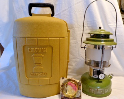 #ad #ad Vintage Sears Avocado Green Double Mantle Lantern W Vintage Coleman Mustard Case $174.99