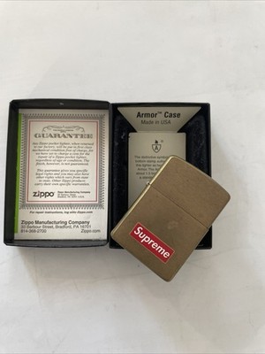Rare Supreme Zippo, Gold Armor Case Lighter, Solid Brass | eBay Rare Supreme Zippo, Gold Armor Case Lighter, Solid Brass | eBay