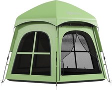 Image of Pop Up Tent, Instant Camping Tent with 2 Doors and 4 Windows and Carry Bag, 3000