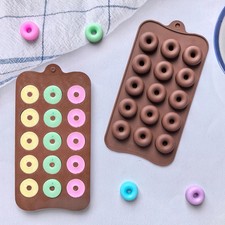 1pc 15 hole donut shaped DIY non stick silicone mold for gummies, chocolates, ca