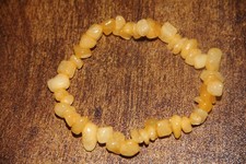 Fall Yellow Corn Gemstone Chip Bead Stretch Bracelet Tumbled Natural Stones