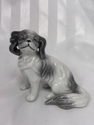 Vintage English Springer Cocker Spaniel Porcelain Dog Figurine King Charles