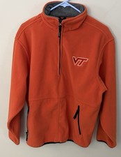 NCAA Virginia Tech Hokies Orange Quarter Zip Fleece Pullover. Size Men s Medium