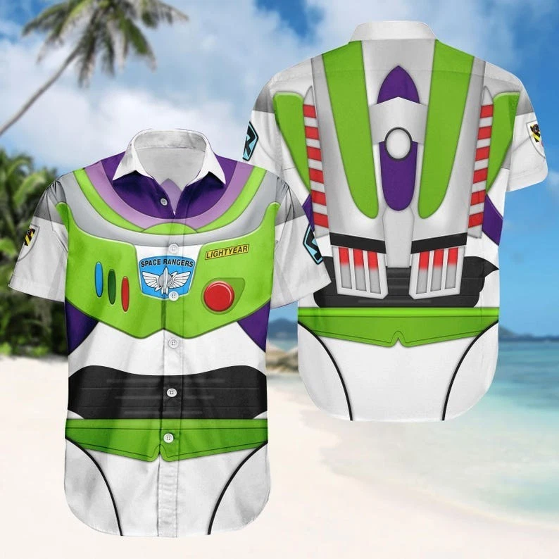 Buzz Lightyear Costume Button Shirt, Disneybound Space Ranger Hawaiian Shirt