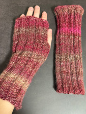 Hand Knit Fingerless Gloves  Soft Stretchy Hand Warmers  Wool Blend  Cozy Gif