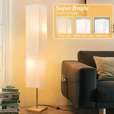 65" 3-Way Dimmable LED Floor Lamp Modern Column Standing Lamp Bulbs Included
