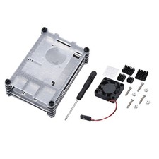9 Layers Acrylic Transparent Case with Cooling Fan for Raspberry Pi 4B