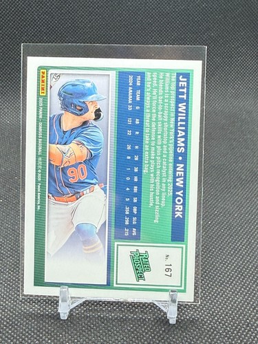 2025 Donruss GREEN LASER Jett Williams RATED PROSPECT #167 - New York Mets - Picture 2 of 2