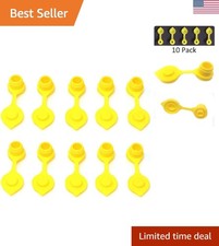 Universal Fit Yellow Fuel Gas Can Vent Caps - Improved Twist-On Closure, 10 Pack