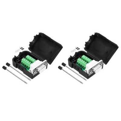 DB9 Breakout Board Connector Weiblich Buchse Terminalblock Adapter 2stk