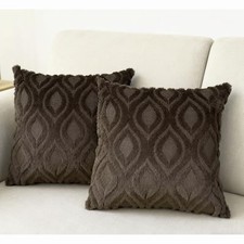 Pack of 2 Decorative Throw Pillow Covers 18" x 18" Pack of 2 Dark Brown