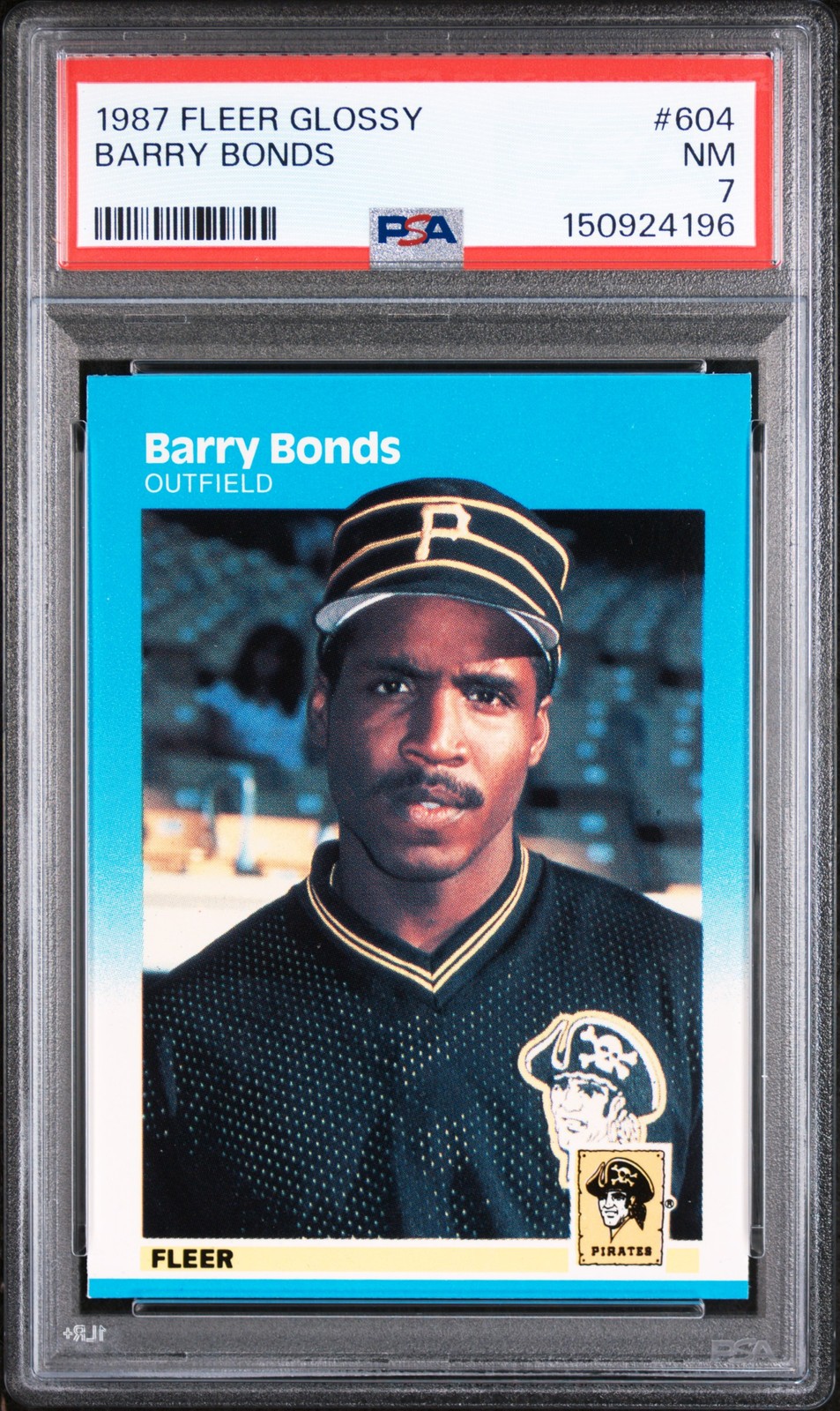 1987 FLEER GLOSSY #604 BARRY BONDS PSA 7 view 1