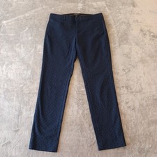 Banana Republic Sloan Fit Pants Womens Size 4 Blue Geometric Pockets 30x27.5
