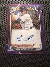 2024 Bowman Chrome Prospec Carson Rucker #BCP-65 Purple Refractor /250 (RC) auto