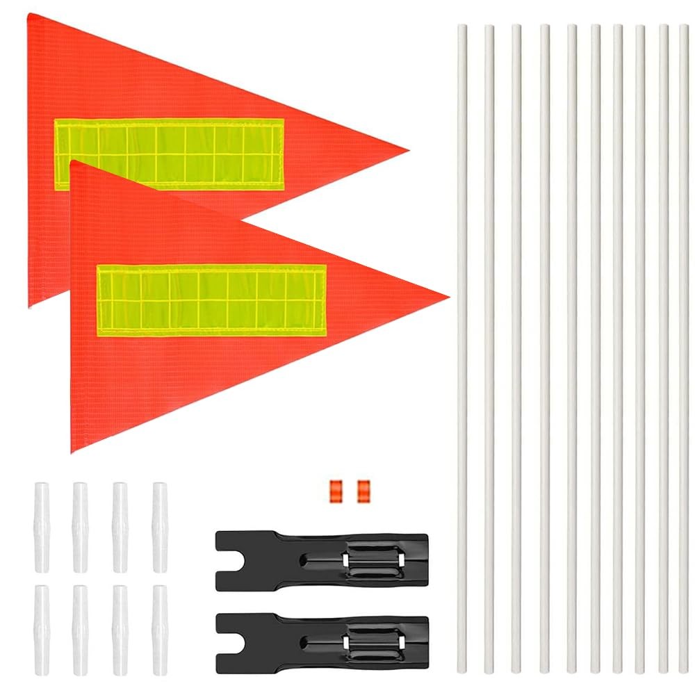 Set 2 Bandiere Sicurezza Bici Bambini | Alta Visibilità Arancione 150cm