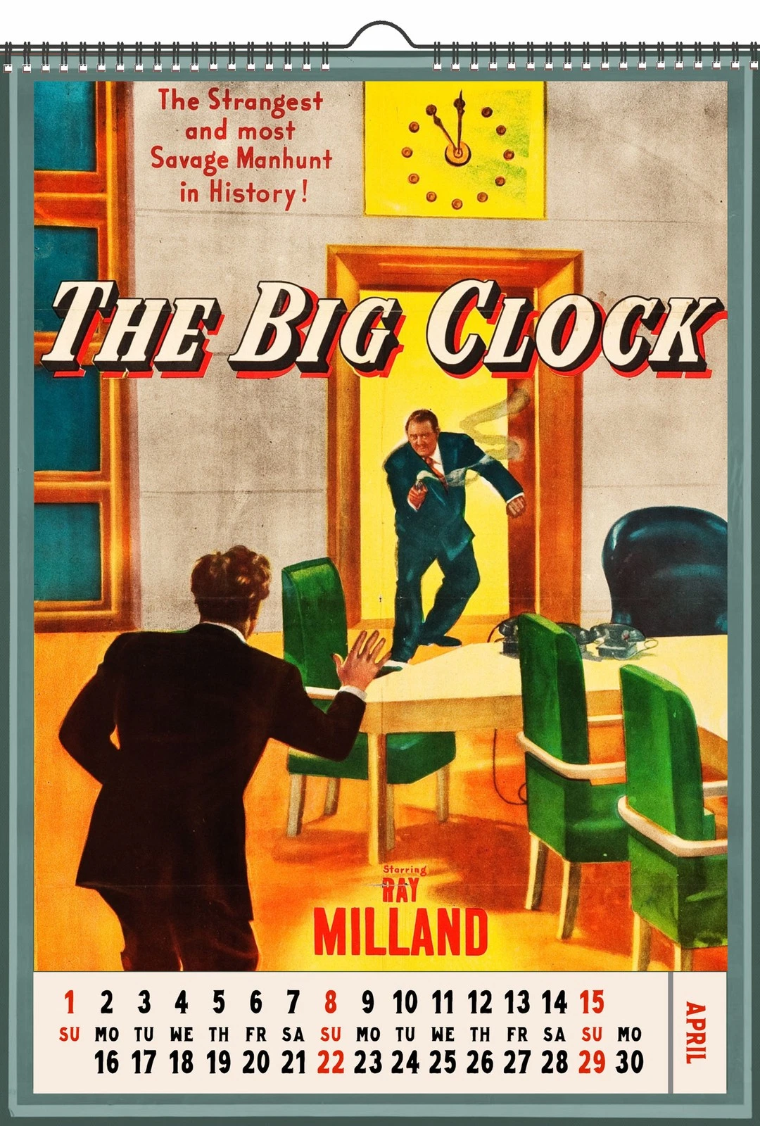 2026 Vertical Wall Calendar Film Noir Vintage Detective Movie