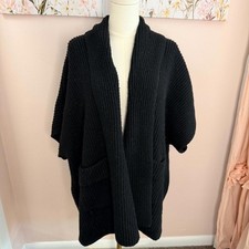 Aerie Black Chunky Knit Oversized Cardigan