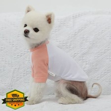 Lucky Petter Dog Cotton Raglan Shirt X-Small White/Peach Soft Breathable