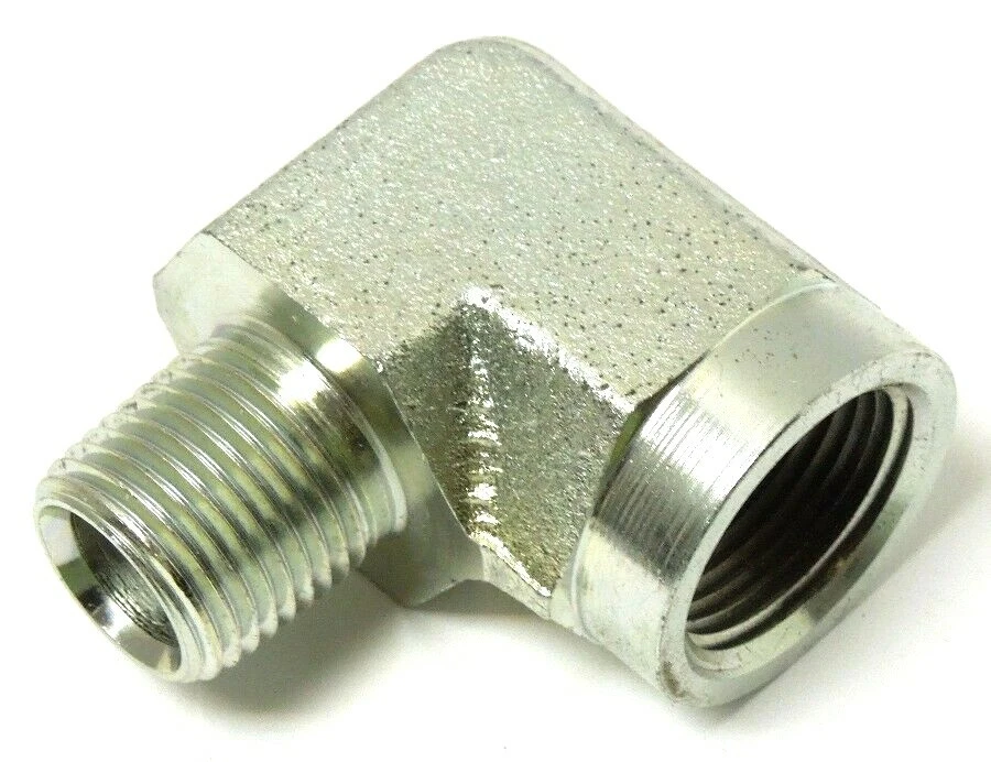 3/4" Male NPTF x 3/4" Female NPTF 90° Elbow Plated Steel Hydraulic 5502-12-12 - Image 2 of 4