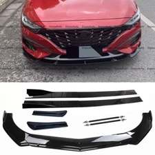 For Hyundai Elantra Front Bumper Lip 86" Side Skirt Rear Bumper Lip Black