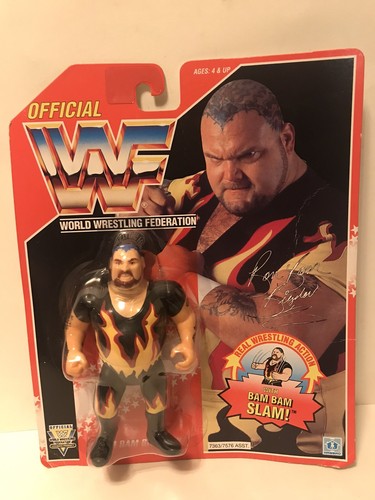 Vintage WWF Hasbro Bam Bam Bigelow Series 8 Red Ca...