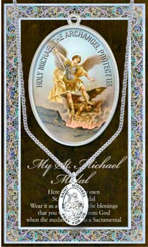 CHOOSE FRM 62 Pewter Patron Saint Medal on Chain Necklace Confirmation Gift NEW! - Picture 50 of 71