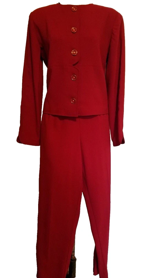 CHAQUETA JOHN ROBERTS 2 piezas roja con traje pantalón talla 6 Foto 2 de 4