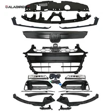 18PC Fit 2018-2020 Accord Sport Gloss Black Grille Mesh Molding Fog lights Bezel