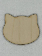 Custom Laser Cut Unfinished Cat Head Shape Wood Cutouts