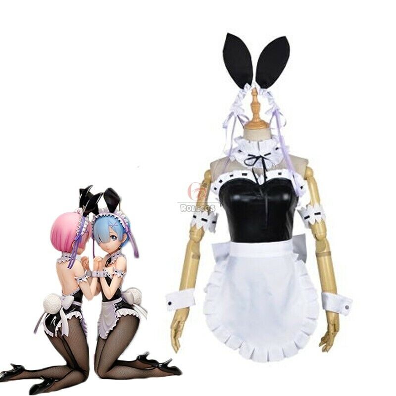 Re:ZERO -Starting Life in Another World Rem Ram Anime Bunny Girl Cosplay Costume
