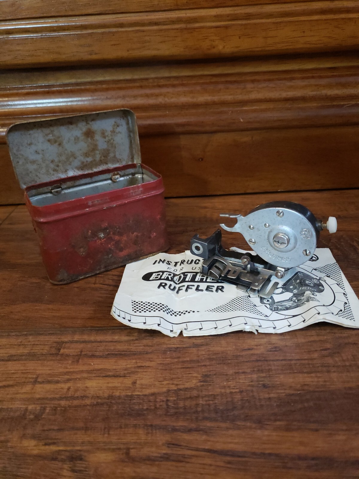 Vintage BROTHER Ruffler Sewing Machine Attachment RARE Original In Tin ...