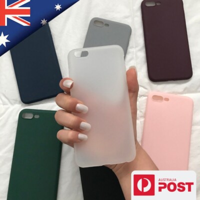 Solid Plain Pink Blue Green Grey Clear Red Case Cover iPhone SE 2020 6 7 8 Plus