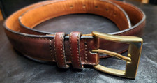 Handcrafted USA Brown Genuine/real leather belt made in America leather 34/35