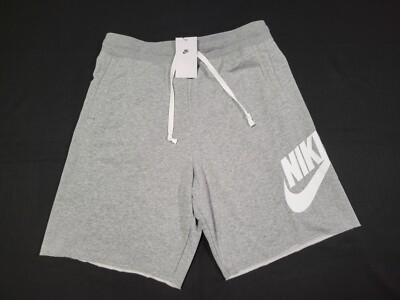 Nike Mens Sportswear Alumni French Terry Casual Shorts Gray