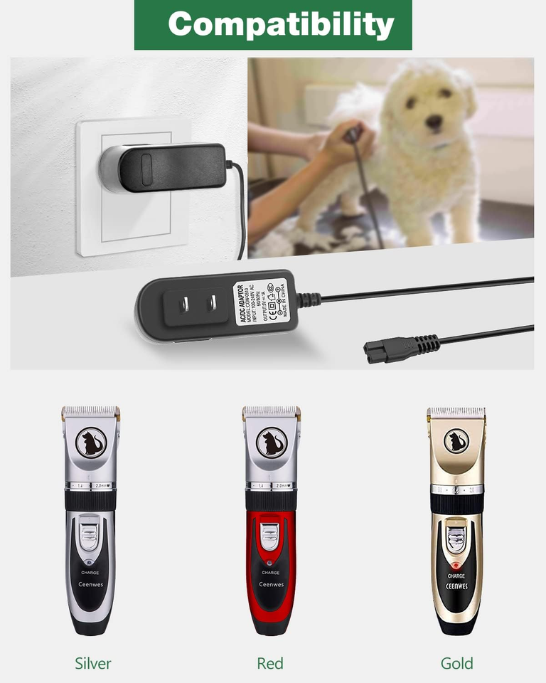 5V Power Cord Replacement Ceenwes Dog Clippers Charger for Low Noise