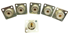 SO-239 / UHF-F, Silver / Tef, 4 Hole, FEMALE Chassis Mount, 6 Pk- Quality Counts