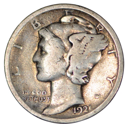 1921 Mercury Dime ~ VG Details