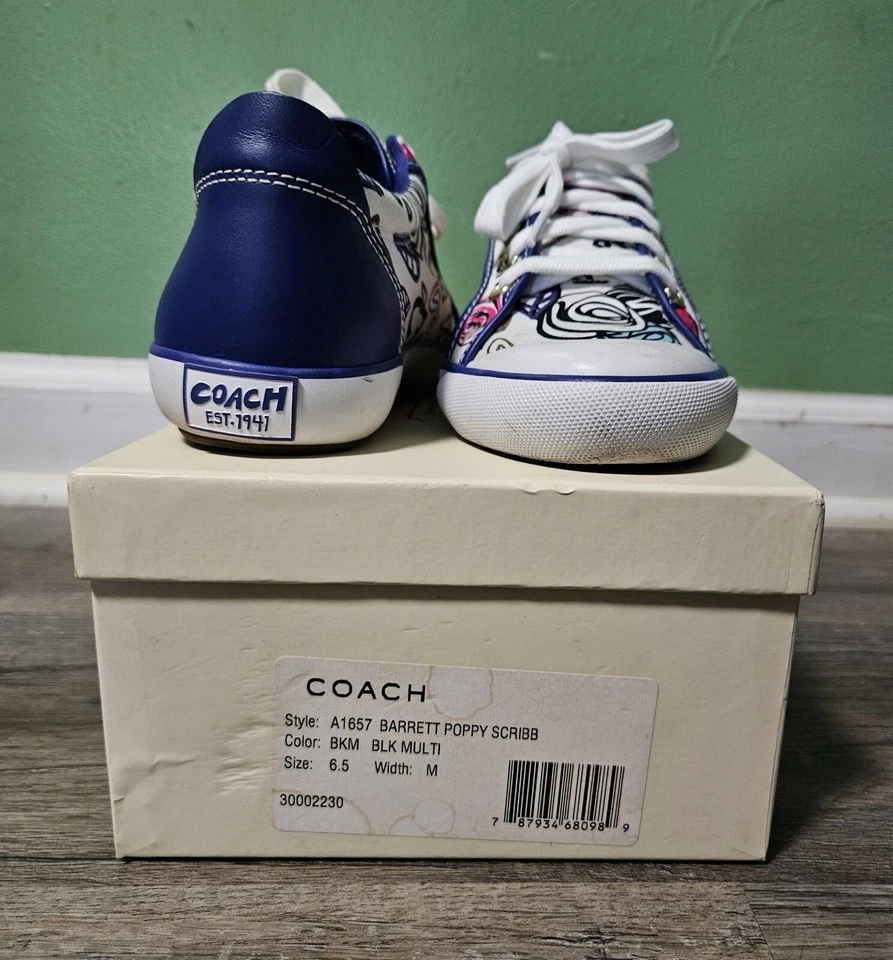NIB 1941 Coach Bev Poppy Graffiti Floral Tennis Shoe Womens Colorful  6.5 RARE!! - Image 3 of 4
